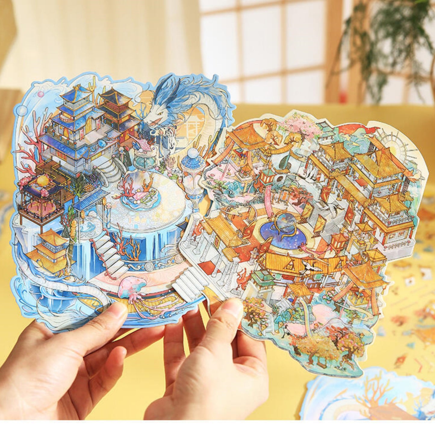 Mythical Oriental Series 3D Sticker | 2 Cute Miniature Scenes