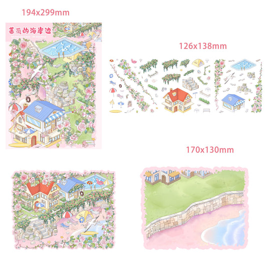 By the Coast of Roses 3D Sticker