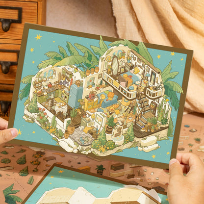 Southern French Courtyard 3D Sticker