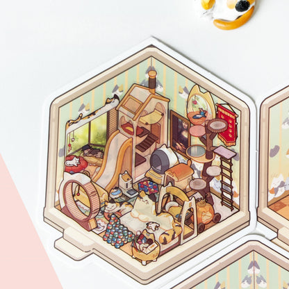 Mini Rooms 3D Sticker Book