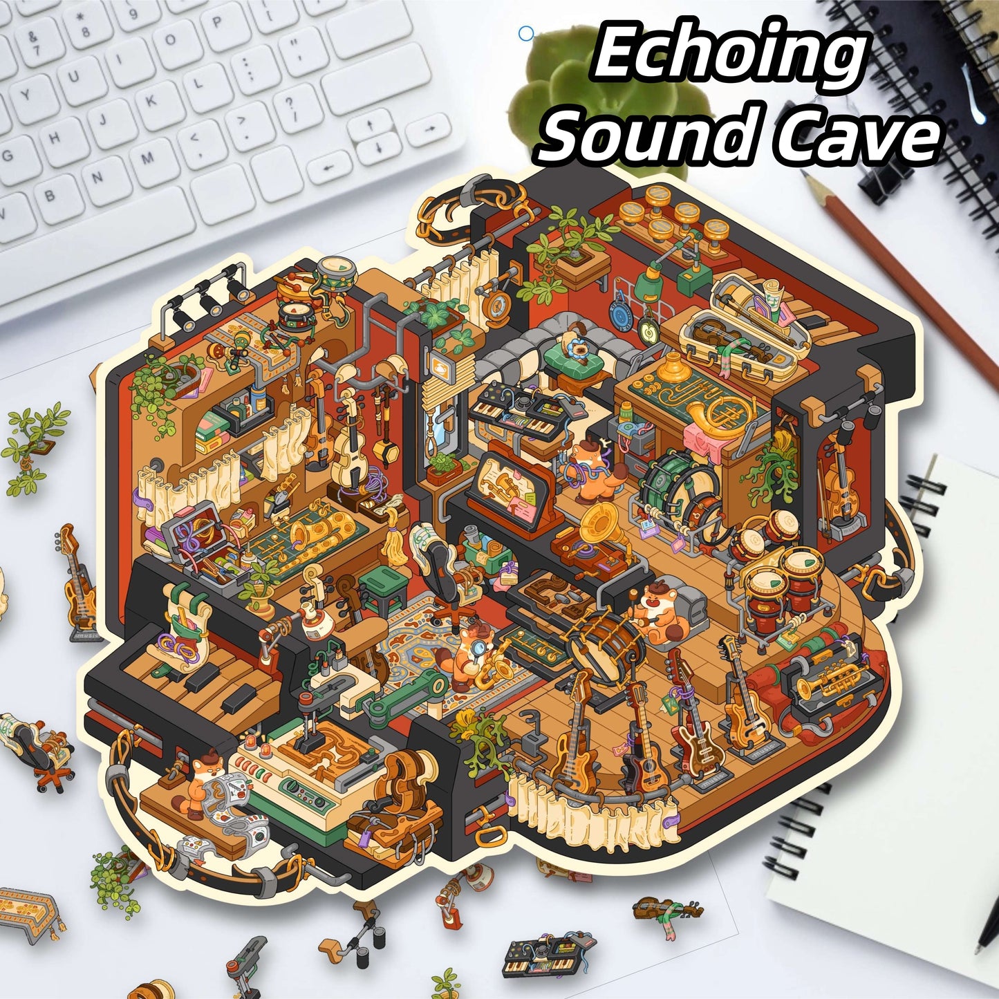 Squirrel‘s Little Shop 3D Sticker | 4 Cute Miniature Scenes