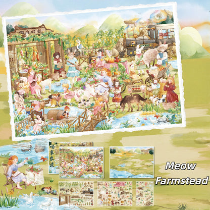 Watercolor Painting 3D Sticker | 5 Cute Miniature Scenes