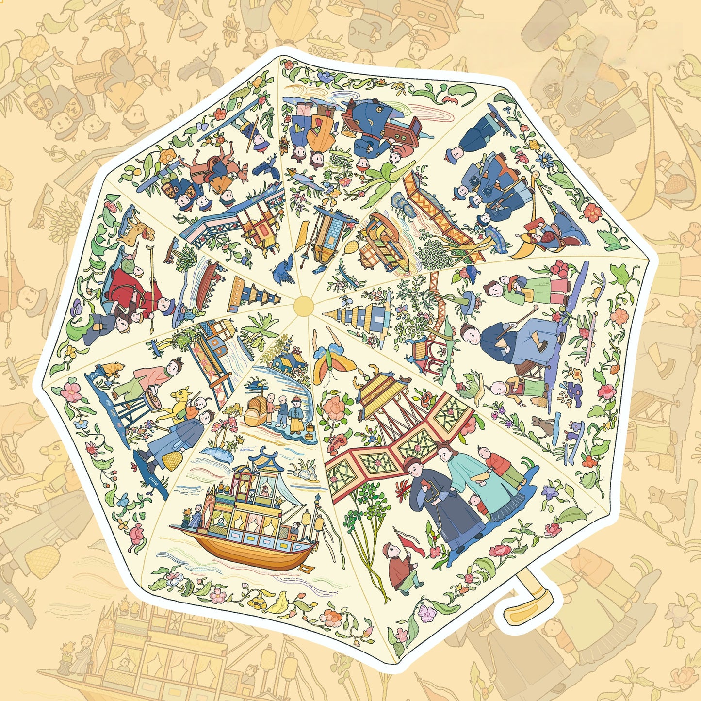 Intangible Cultural Heritage 3D Sticker | 3 Cute Miniature Scenes