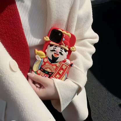 Red God of Wealth Silicone Phone Case