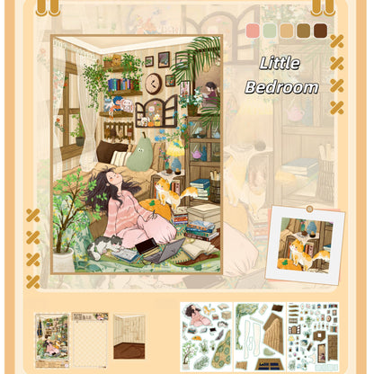 Little House 3D Sticker | 4 Cute Miniature Scenes
