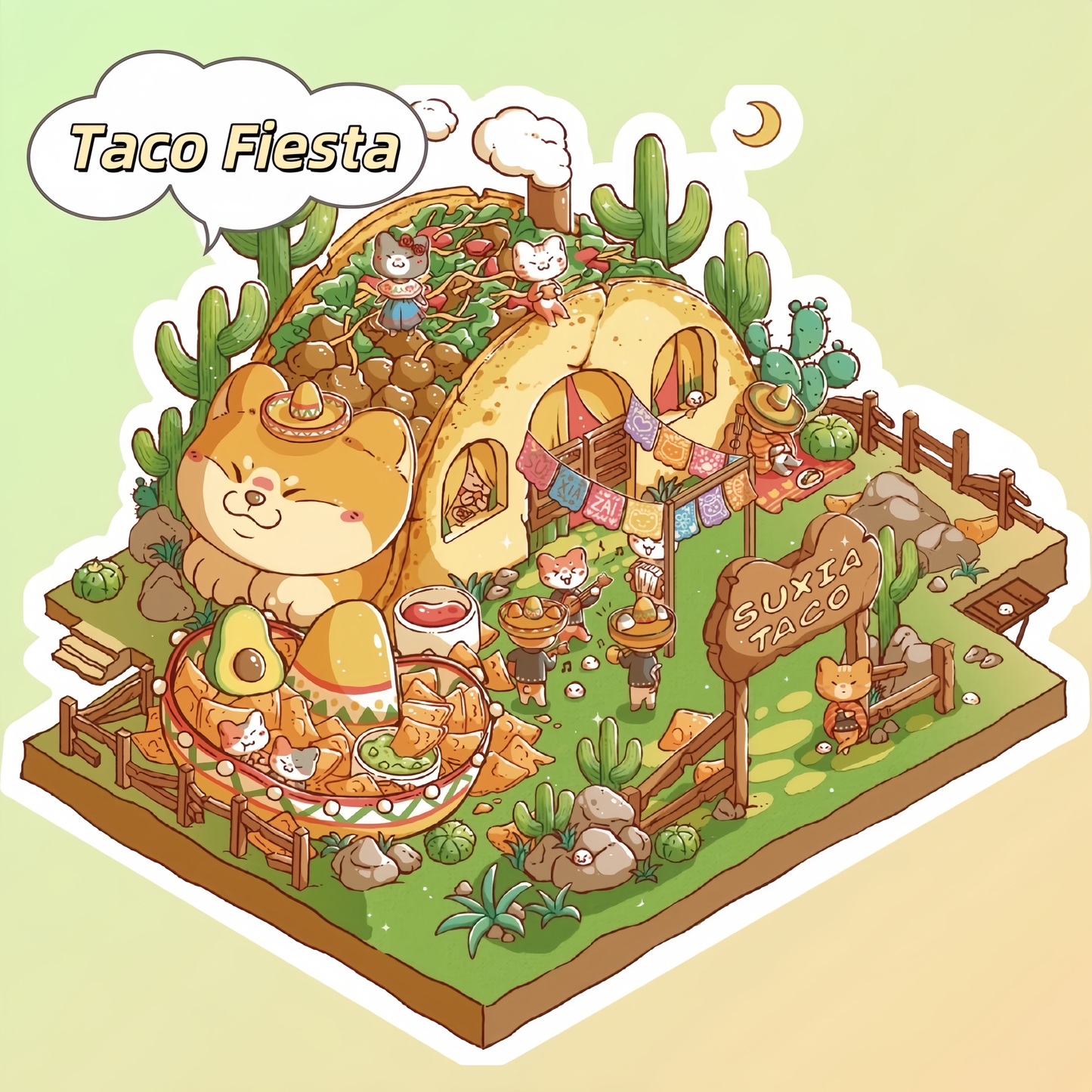 Time Workshop 3D Sticker | 5 Cute Miniature Scenes