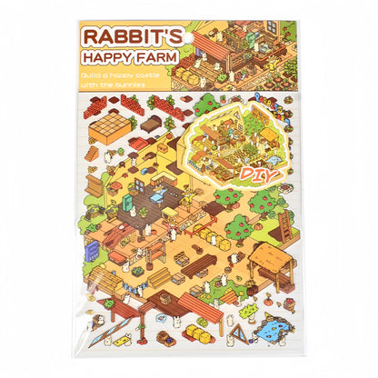 Bunny's Easter Daily 3D Sticker | 4 Cute Miniature Scenes
