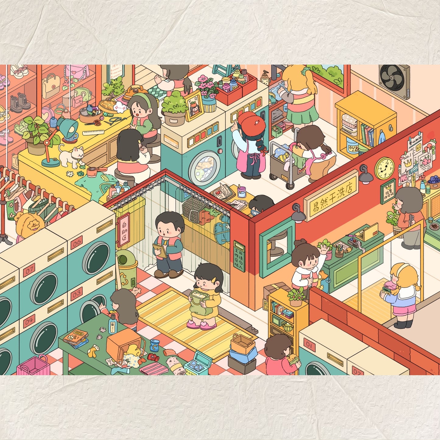Mock Shop 3D Sticker | 4 Cute Miniature Scenes