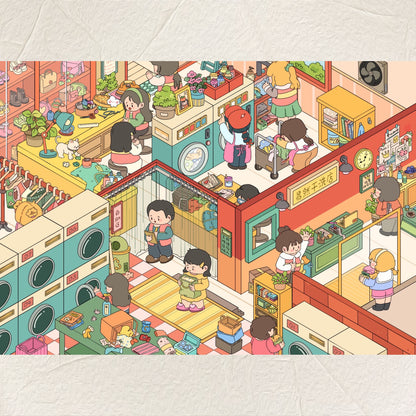 Mock Shop 3D Sticker | 4 Cute Miniature Scenes