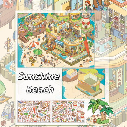 The Tapestry of Life 3D Sticker | 5 Cute Miniature Scenes