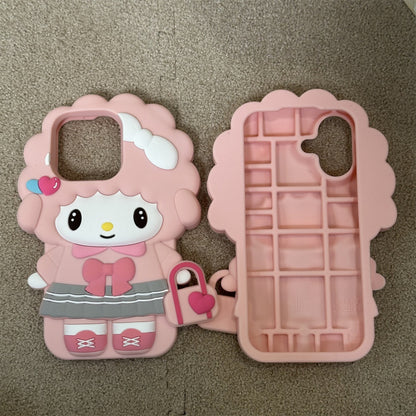 Little Sheep with Bag Silicone Phone Case
