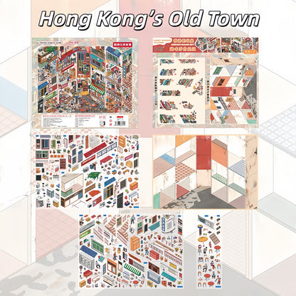 Street Scenes Memoir 3D Sticker | 8 Cute Miniature Scenes