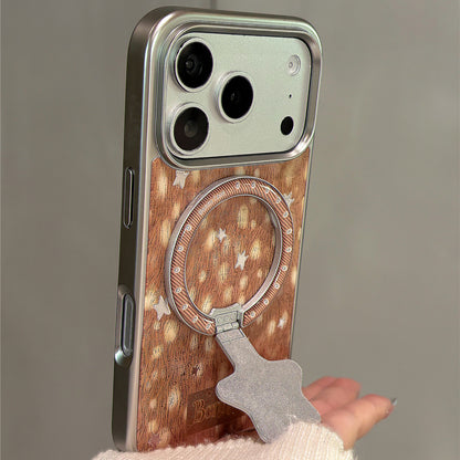 Fawn Pattern Stars Magnetic Stand Acrylic Phone Case