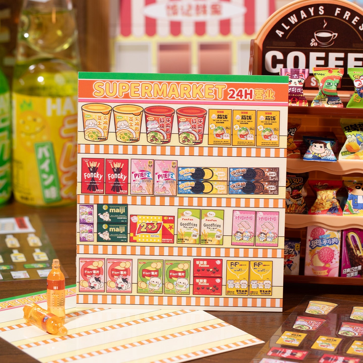 Food Shop 3D Sticker Book