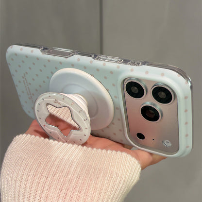 Mint Green Polka Dots Star Magnetic Stand Acrylic Phone Case