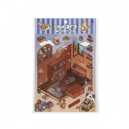 Paw's Shop 3D Sticker | 4 Cute Miniature Scenes
