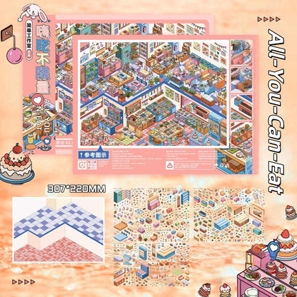 Magic Hour 3D Sticker | 4 Cute Miniature Scenes