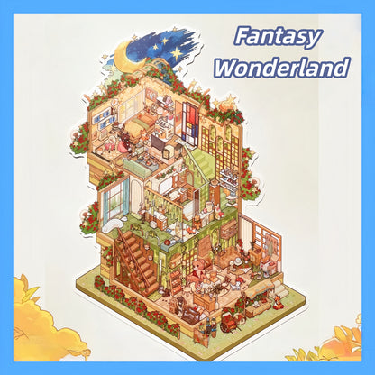 Dream House 3D Sticker | 4 Cute Miniature Scenes
