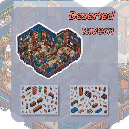 Wasteland 3D Sticker | 4 Cute Miniature Scenes
