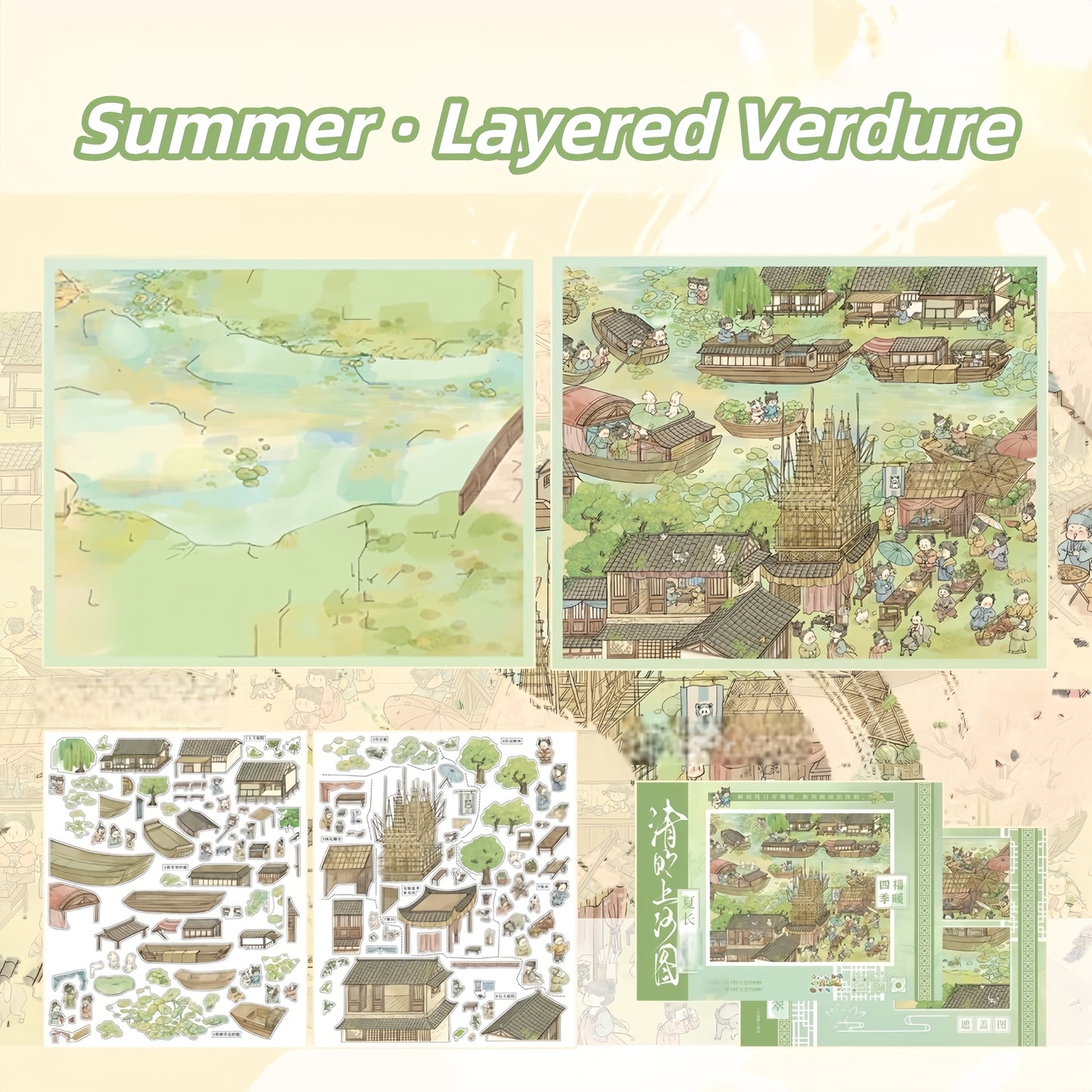 The Cycle of Seasons 3D Sticker | 4 Cute Miniature Scenes