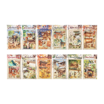 Ancient Scrolls of Life 3D Sticker | 12 Cute Miniature Scenes