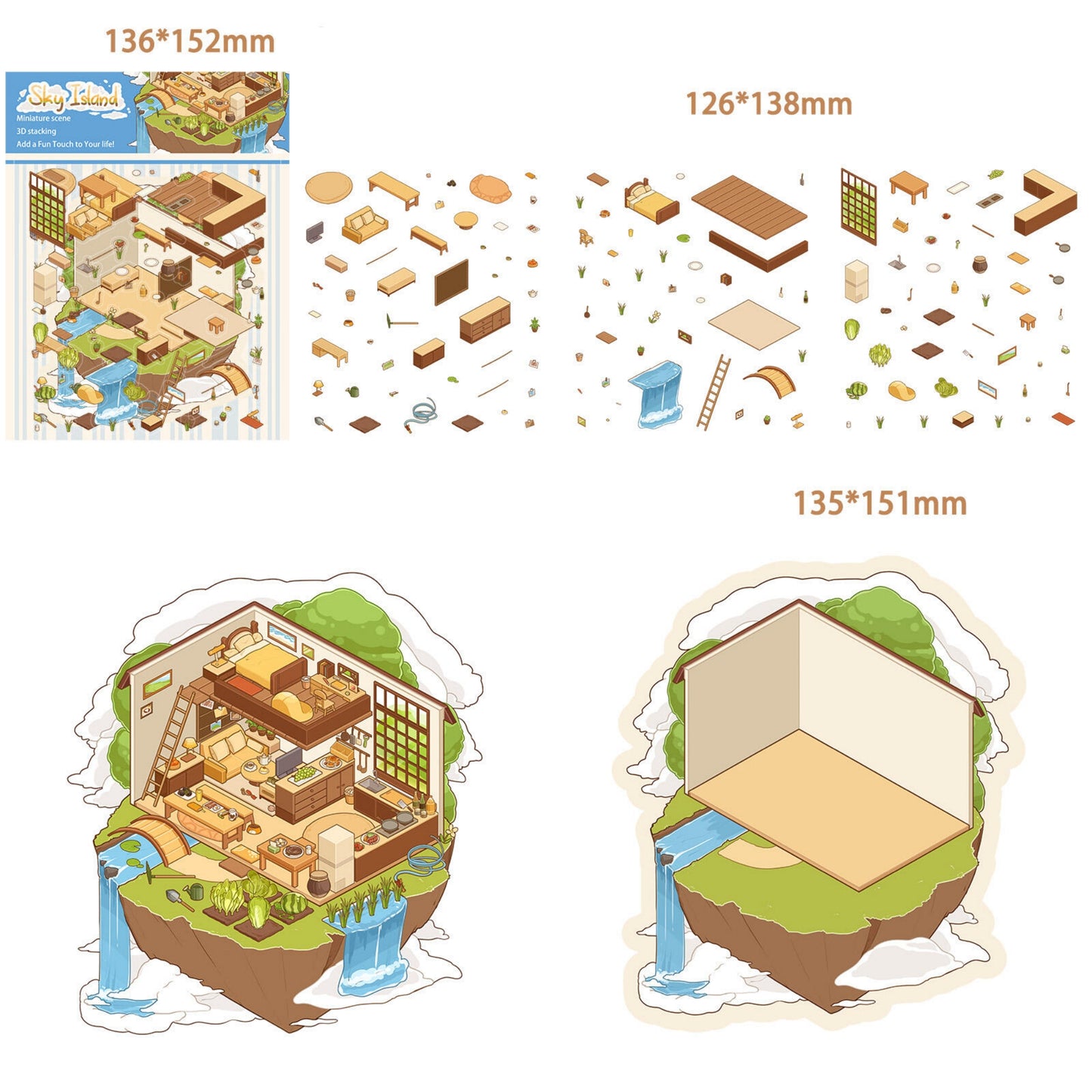 Sky Island 3D Sticker