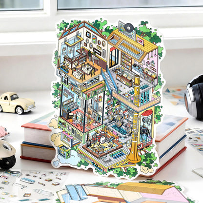 Wonder Shop 3D Sticker | 4 Cute Miniature Scenes