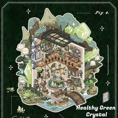 Crystal Cottage 3D Sticker | 4 Cute Miniature Scenes