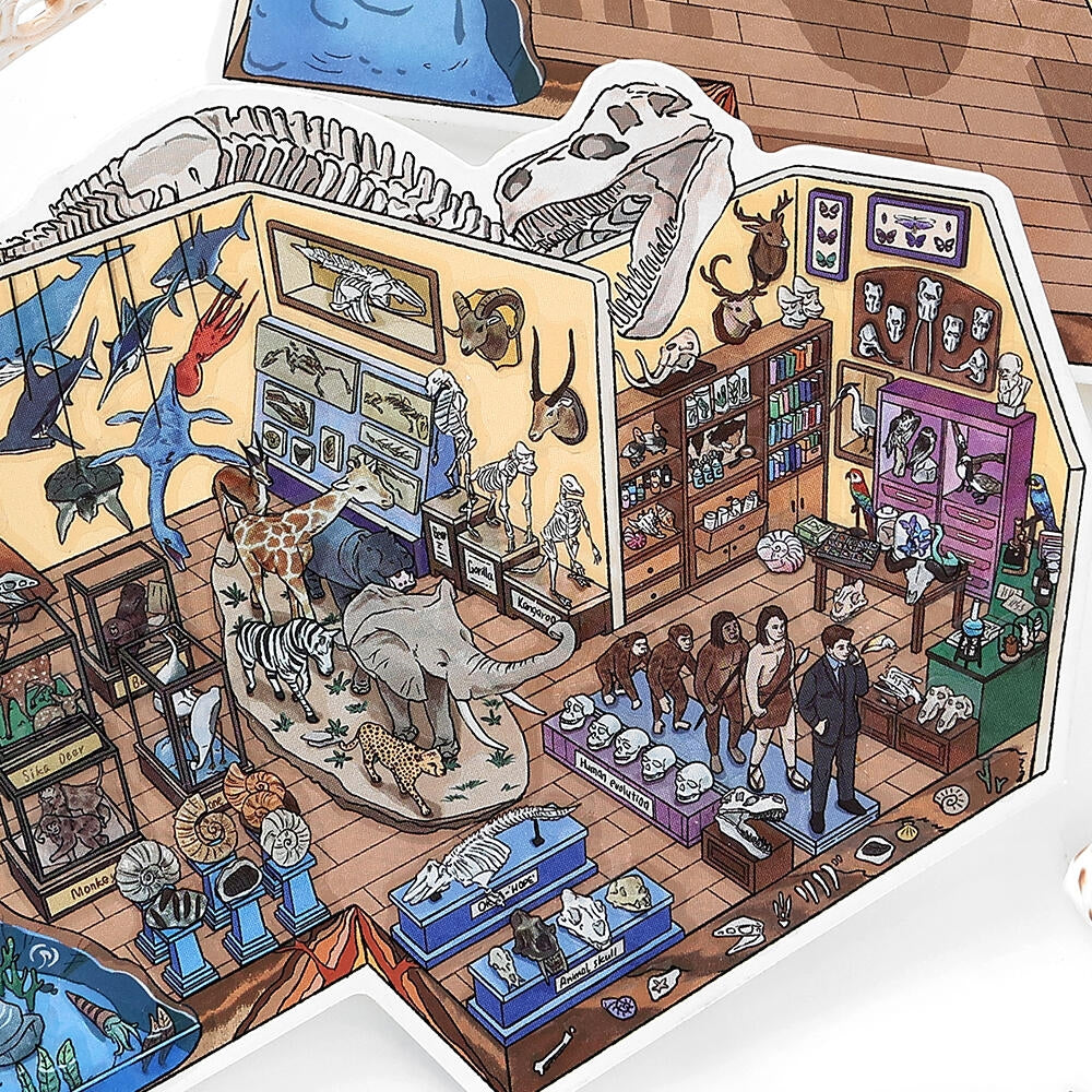 Little Exhibition 3D Sticker | 4 Cute Miniature Scenes