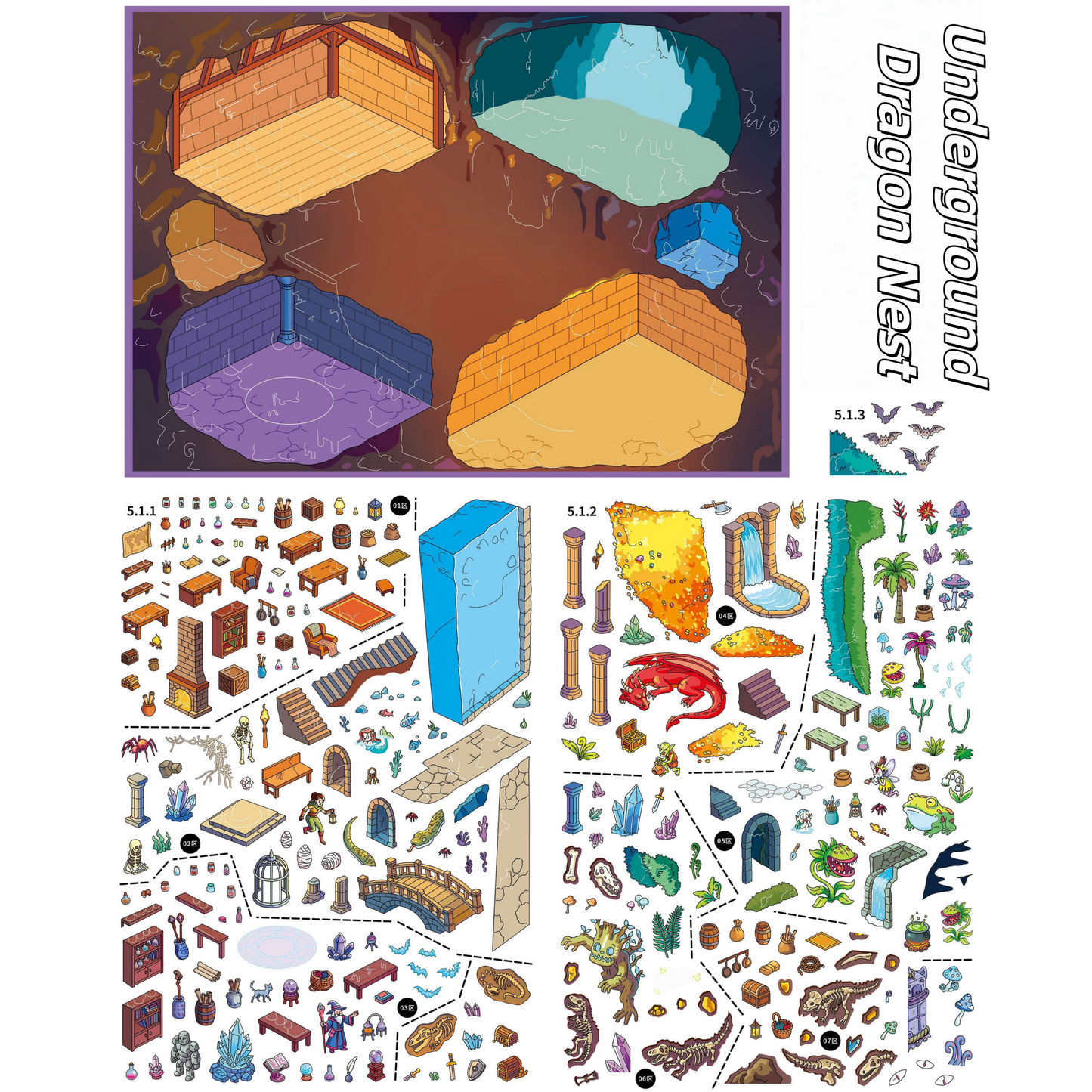 Travel & Adventure Guide 3D Sticker | 4 Cute Miniature Scenes