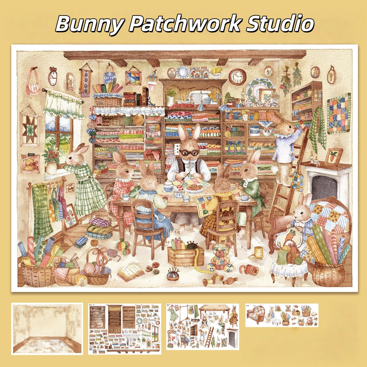 Animal Towns 3D Sticker | 6 Cute Miniature Scenes