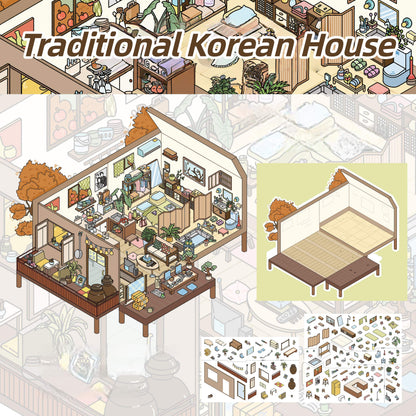 Dream House 3D Sticker | 6 Cute Miniature Scenes