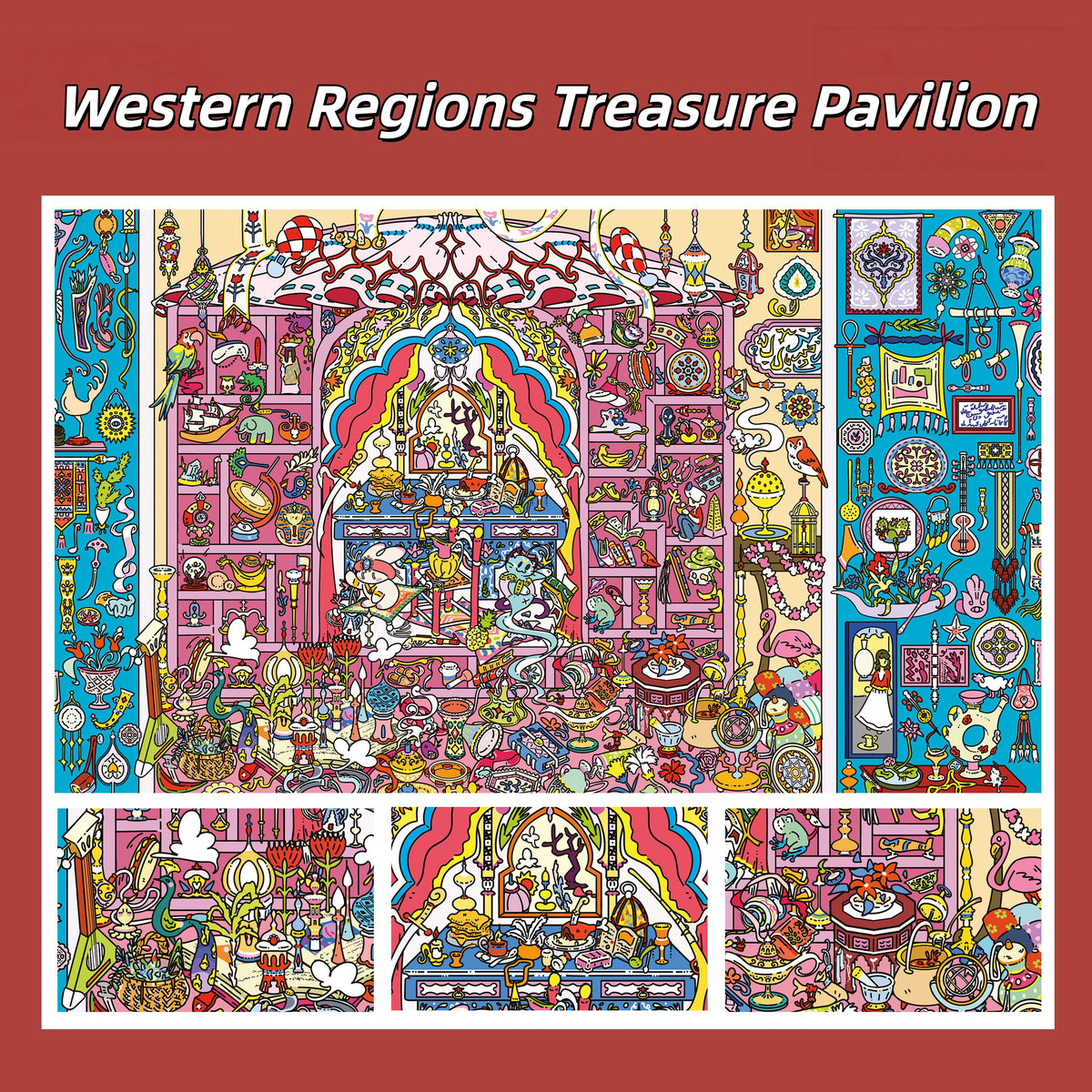 Treasures of the World 3D Sticker | 2 Cute Miniature Scenes