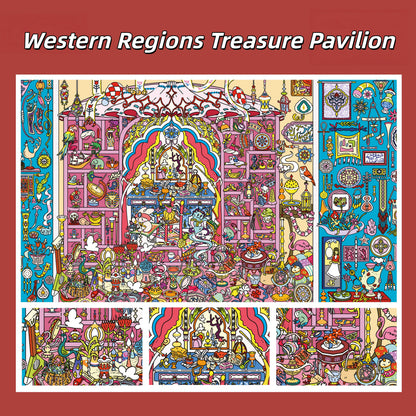Treasures of the World 3D Sticker | 2 Cute Miniature Scenes