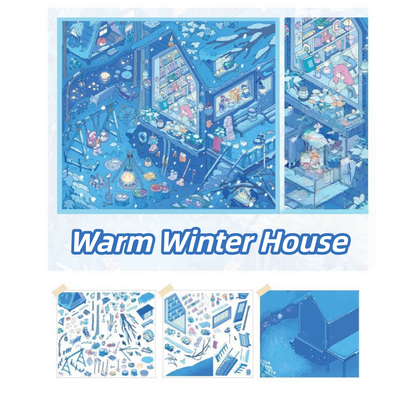 Four Seasons Series 3D Sticker | 4 Cute Miniature Scenes