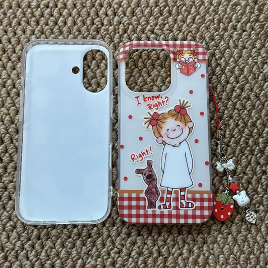 Coco Girl Strawberry Charm Acrylic Phone Case