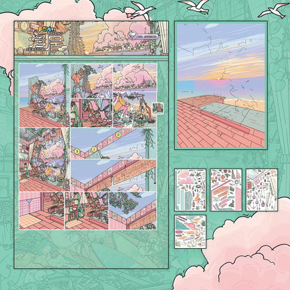 Whimsical Life 3D Sticker | 5 Cute Miniature Scenes