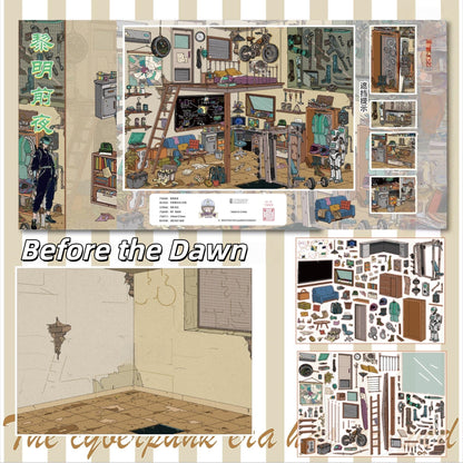 Across Time & Space 3D Sticker | 2 Cute Miniature Scenes