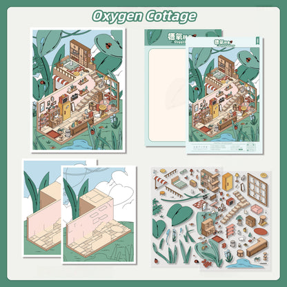 Space Whispers 3D Sticker | 4 Cute Miniature Scenes