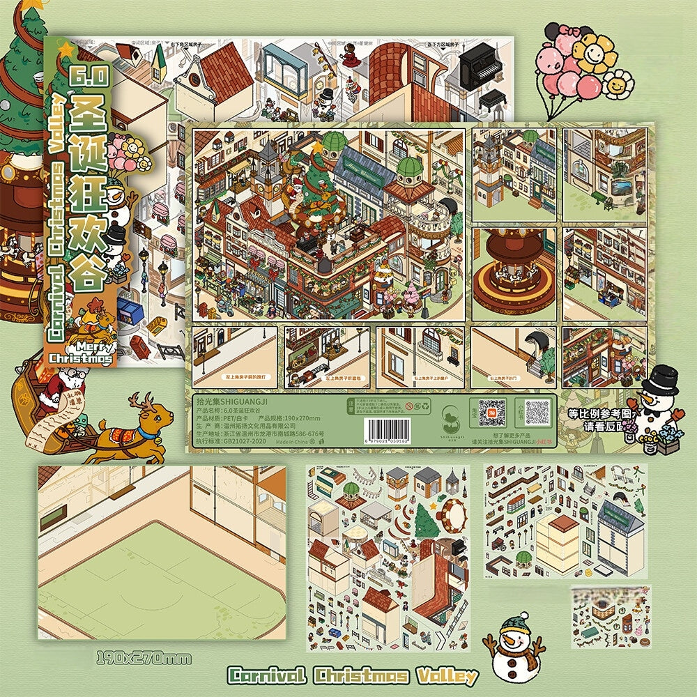 Festival Celebration 3D Sticker | 2 Cute Miniature Scenes
