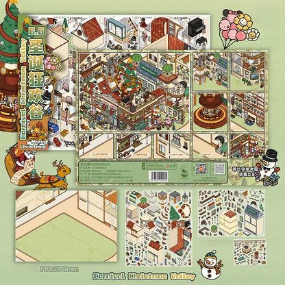 Festival Celebration 3D Sticker | 2 Cute Miniature Scenes