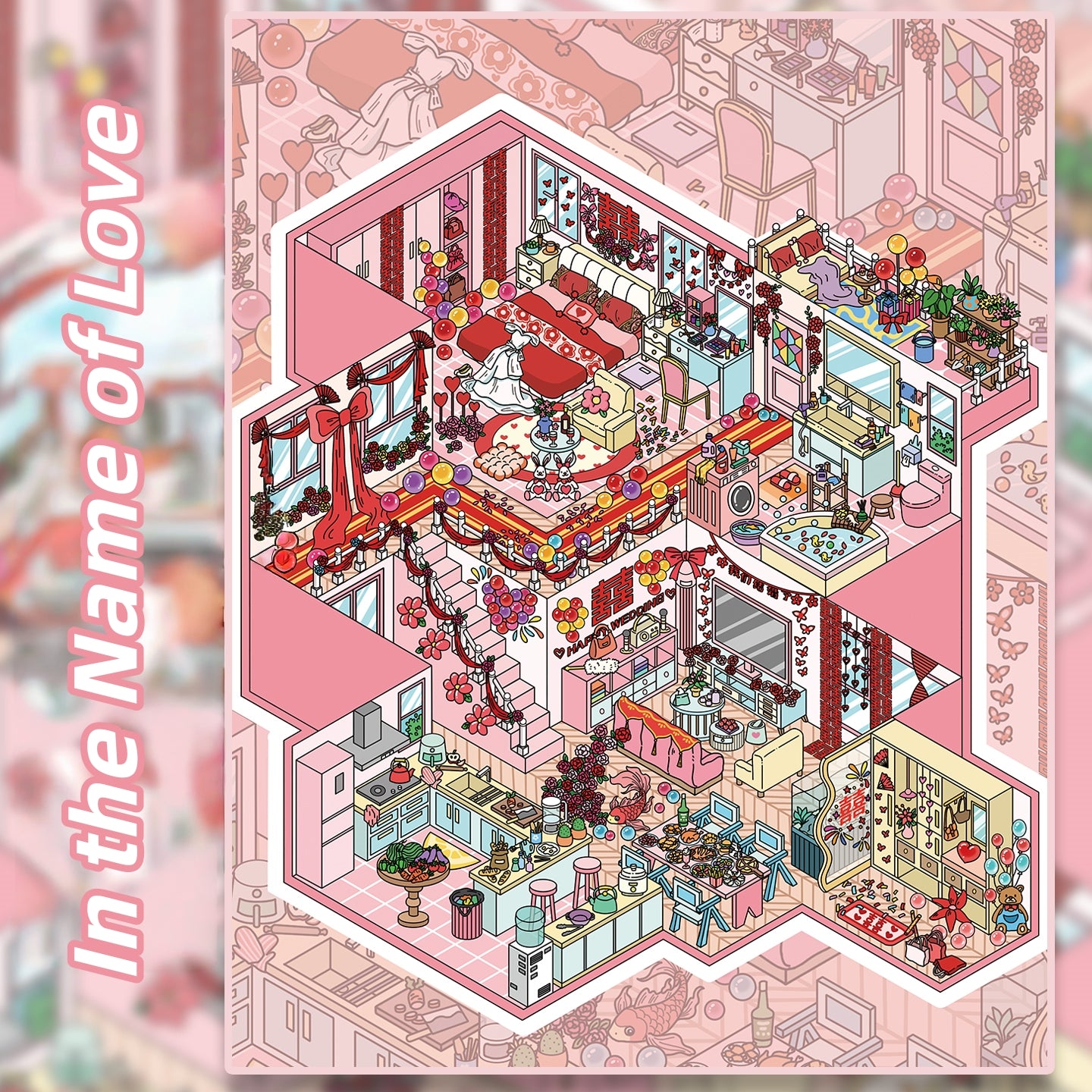 Fantasy Apartments 3D Sticker | 4 Cute Miniature Scenes