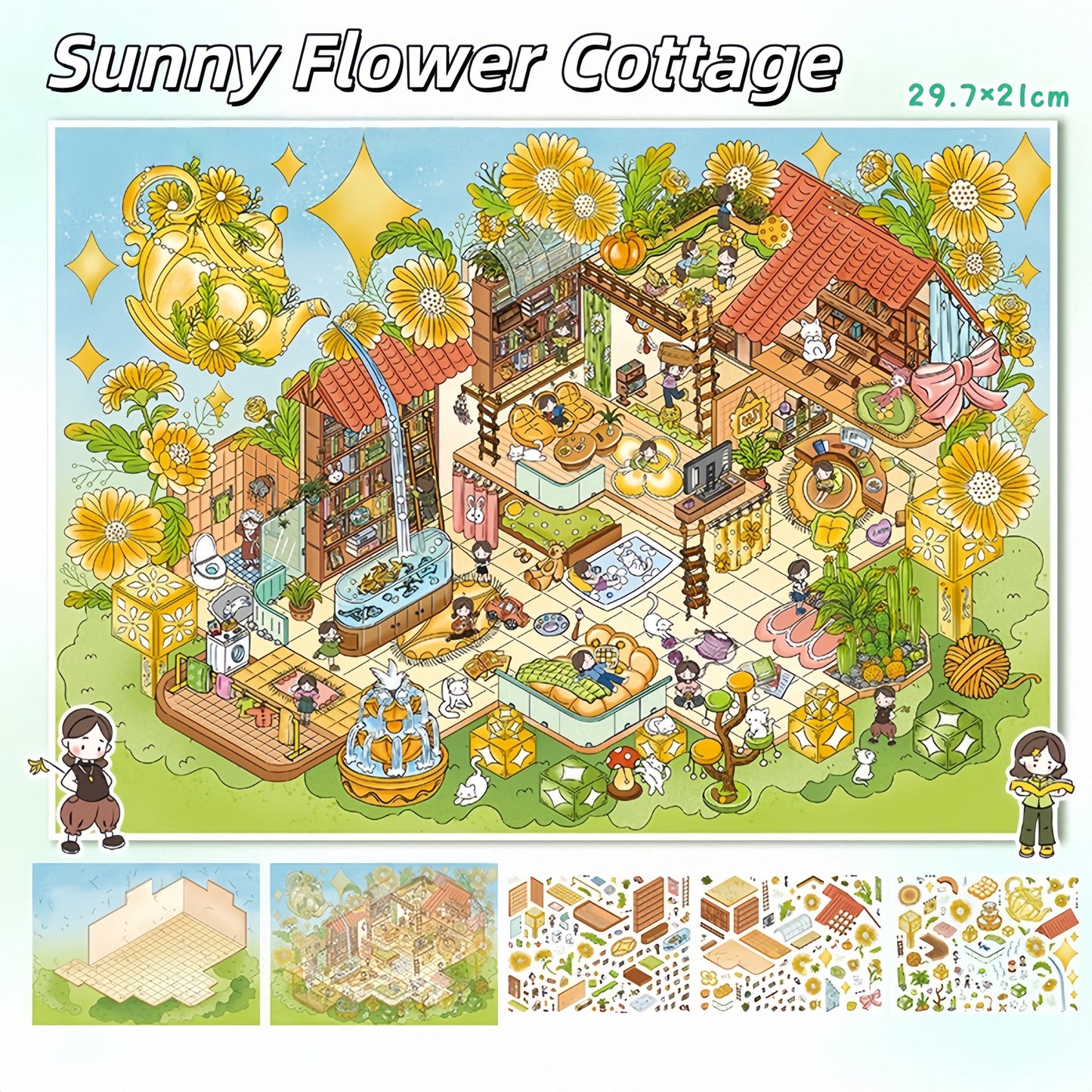 Dream House 3D Sticker | 2 Cute Miniature Scenes