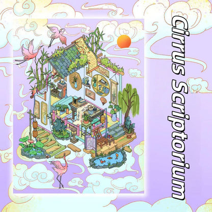 Beyond The Clouds 3D Sticker | 4 Cute Miniature Scenes