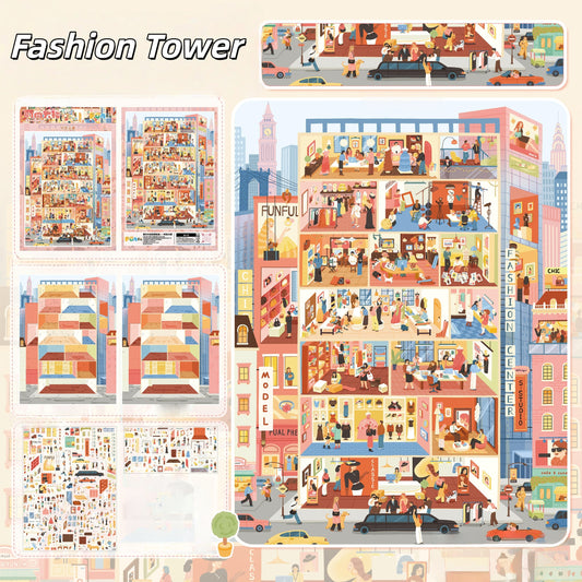 Country Spots 3D Sticker | 4 Cute Miniature Scenes