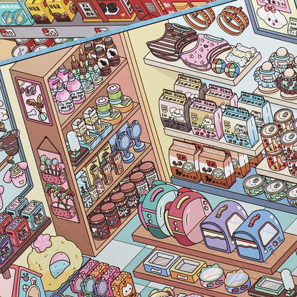 Town Store 3D Sticker Book