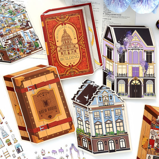 Dream House 3D Sticker | 4 Cute Miniature Scenes