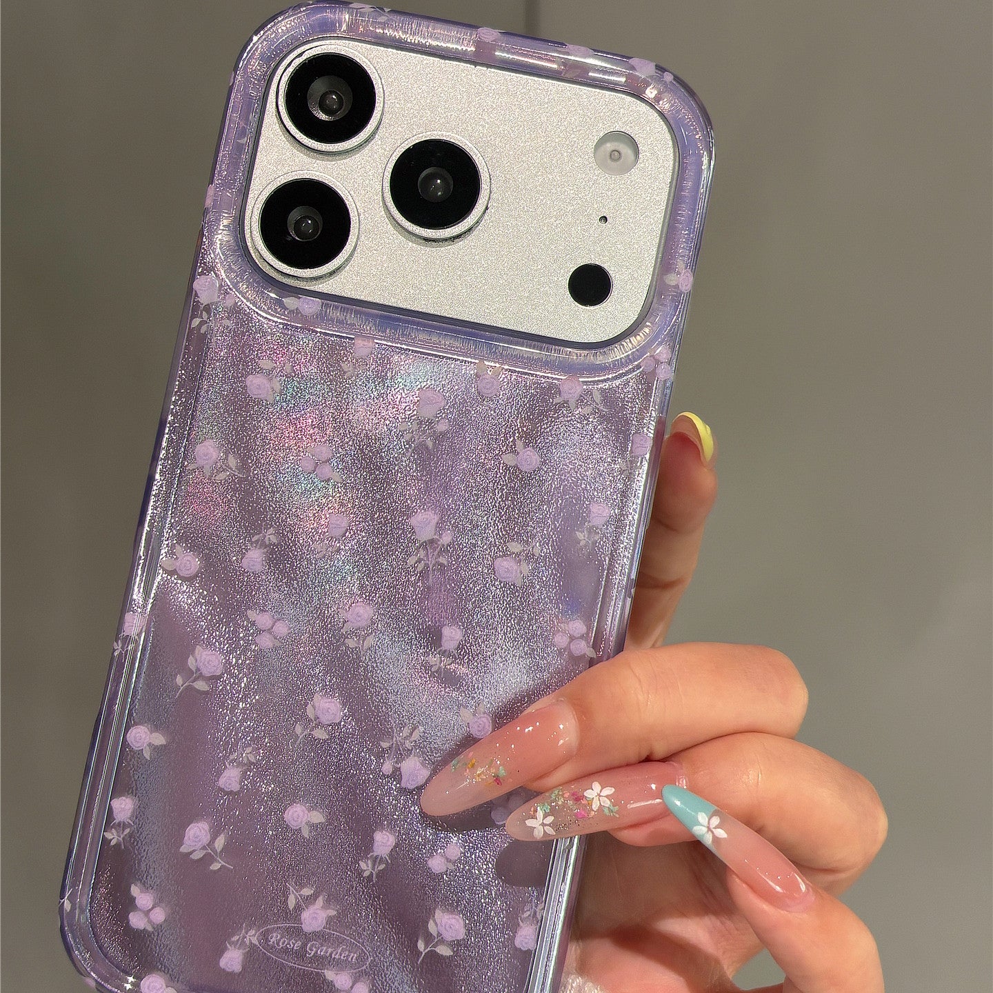 Purple Flowers Acrylic Phone Case
