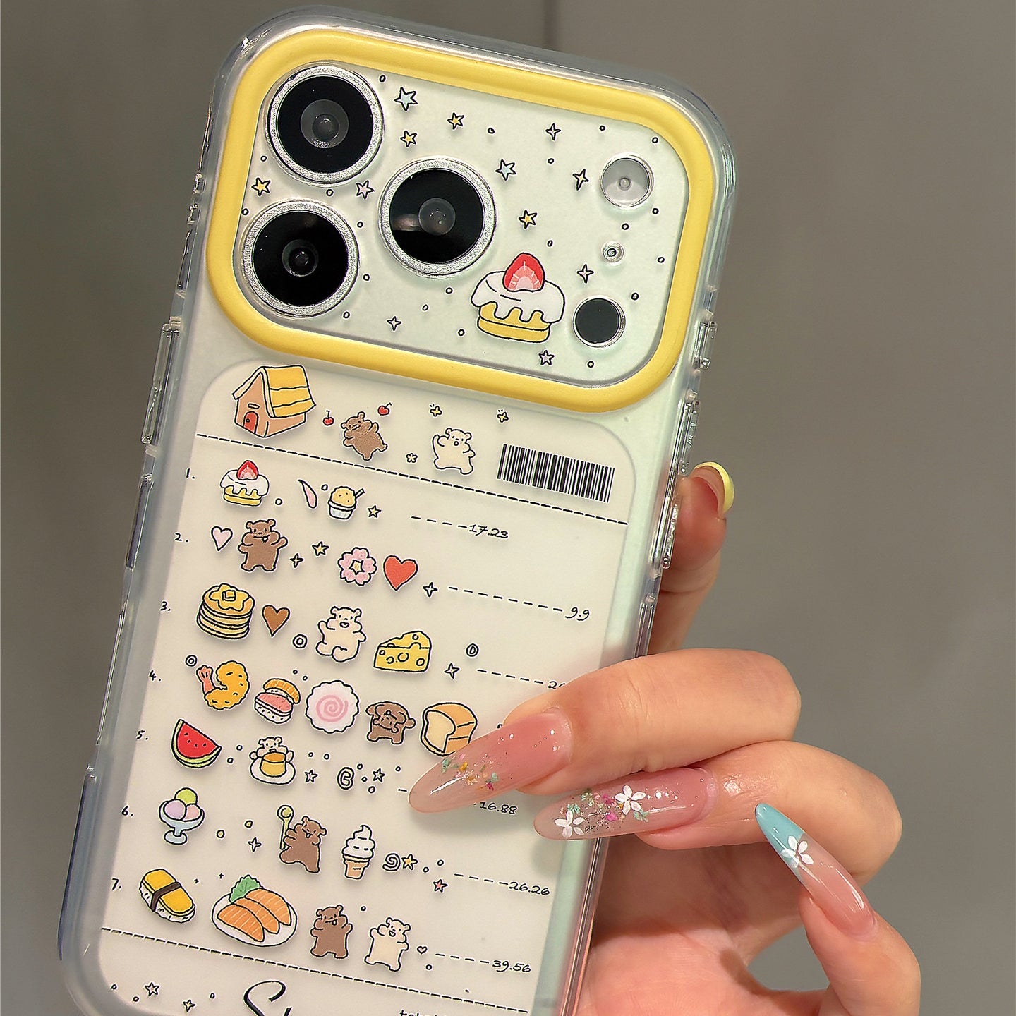 Food Bear Illustration Acrylic Phone Case