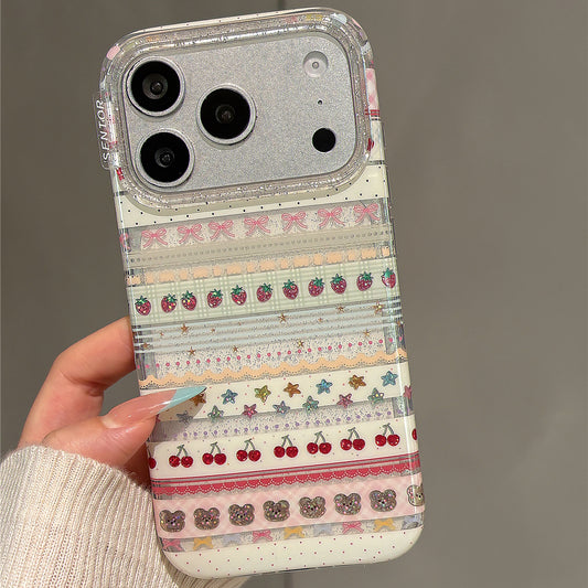 Gilt Strawberry Cherry Star Acrylic Phone Case